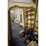 A large gilt framed overmantel mirror, 162 x 142.5cm.