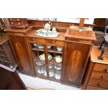 A mahogany and inlaid inverted breakfront side cabinet, 169.5cm wide.