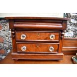 Miniature Furniture: a Victorian mahogany apprentice type chest of drawers, 35.5cm wide.
