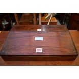 A Victorian rosewood writing slope, 41cm wide, with key.