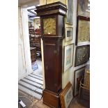 An 18th century 30 hour longcase clock, the 10in square brass dial inscribed 'Wm Lee, Leicester',