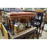 A Victorian mahogany hall bench, 92cm wide.