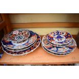 A group of eight Japanese Imari plates, largest 25cm diameter.