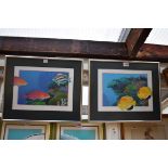 Jo Ann Hook, a pair of pencil signed limited edition colour prints of tropical fish, largest 23 x