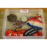 A small group of military badges and medals, to include a 1914-15 star to J24041 A F Houser, A.B.,