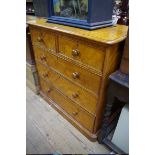 A good Victorian satinwood chest of drawers, by Heal & Son, 106cm wide.