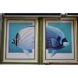 Jo Ann Hook, a pair of pencil signed limited edition colour prints of tropical fish, largest 28.5