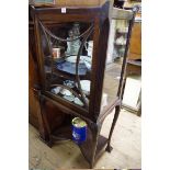 A late 19th/early 20th century mahogany display cabinet, 60.5cm wide.