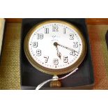 Automobilia: a vintage Asprey car dashboard timepiece, 7cm diameter.