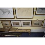 Henry G Walker, two pairs of pencil signed etchings, pl.20 x 25.5cm and 17 x 28.5cm respectively. (