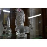 A Lalique Cristal 'Coq Nain' car mascot, 20cm high.