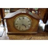 A 1920s mahogany mantel clock, the silvered dial inscribed 'Mappin & Webb', striking on two gongs,