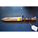 A World War II Hitler youth knife and sheath, by E V S Solingen.