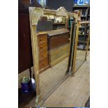 A Victorian oval mantel mirror, 151 x 134.5cm.