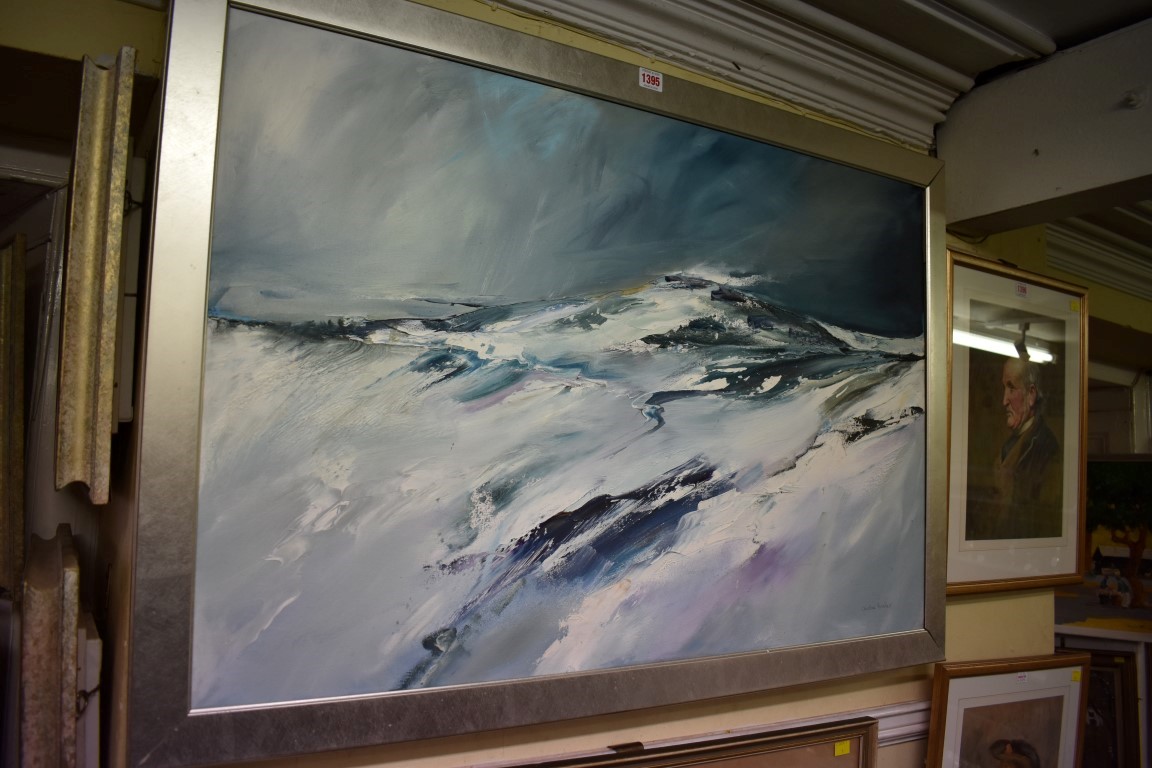 Christine Hughes, 'Winter Landscape', signed, oil on canvas, 60 x 91cm.