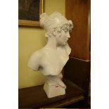 A marble composite bust, 56cm high.