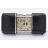 A rare 1940s Movado Calendermeto travel watch, having calendar function for day, date, month and