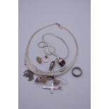 A small selection of various silver jewellery, to include necklaces; earrings etc.