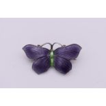 A silver and enamel 'Butterfly' brooch, by John Atkins & Sons, Birmingham 1918, 3 x 1.5cm.