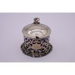 A Victorian pierced silver drum mustard, by Richard Pearce & George Burrows, London 1850, 110.5g