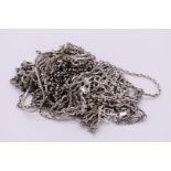 A quantity of various silver and other neck chains. (17)