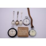 Two Smiths stopwatches; together with a Waltham boxed example, etc. (6)