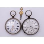A Kendal & Dent .900 open faced pocket watch, key wind, 47mm; together with a Thomas Wheeler