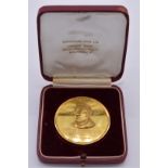 Coins: a cased 1966 'Last Days of Steam' George Stephenson 22ct gold medallion, No.159, 50mm  125.