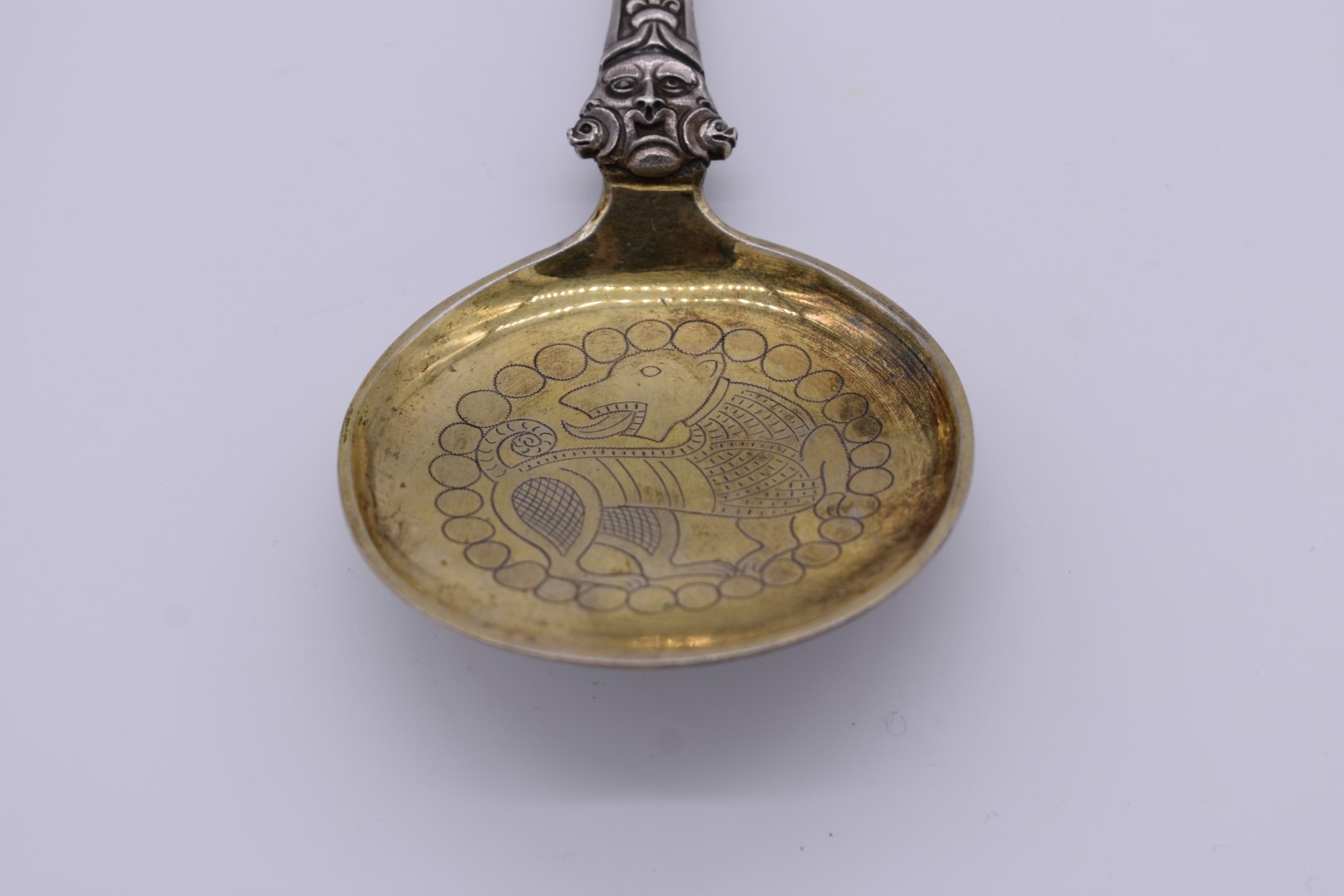 A Norwegian .830 silver and gilt decorative spoon, by Henrik Moller, Trondheim, 21.5cm, 98g. - Image 2 of 3