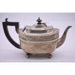 An Edwardian silver teapot, by Marston & Bayliss, Birmingham 1903, 423g all in.