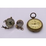 A vintage Solvil et Titus Swiss ball watch; together with a similar example; and a pocket watch.