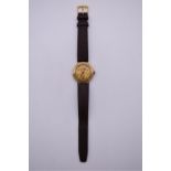 A vintage Accurist 9ct gold manual wind wristwatch, 30mm, hallmarked Birmingham 1943, on replacement