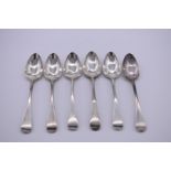 A set of six George III silver Old English pattern dessert spoons, by Solomon Hougham, London