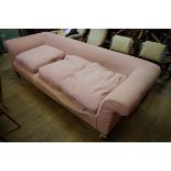 Of Noel Coward interest: a 19th century three seater settee, 233cm wide.Provenance: purchased from