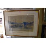 John Muirhead, a harbour scene, signed, watercolour, 28 x 45.5cm.