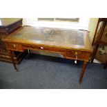 An unusual late 19th century French walnut combined desk and games table, the detachable and