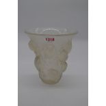WITHDRAWN FROM SALE An R Lalique 'Bagatelle' pattern opalescent glass vase, 18cm high.