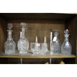 A collection of 19th century and later clear glass, to include: an Orrefors engraved vase, 16.5cm