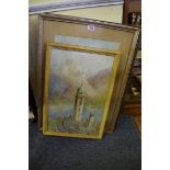 Henry Richard Beadon Donne, Italian lake scenes, four works, each signed, watercolour, largest three