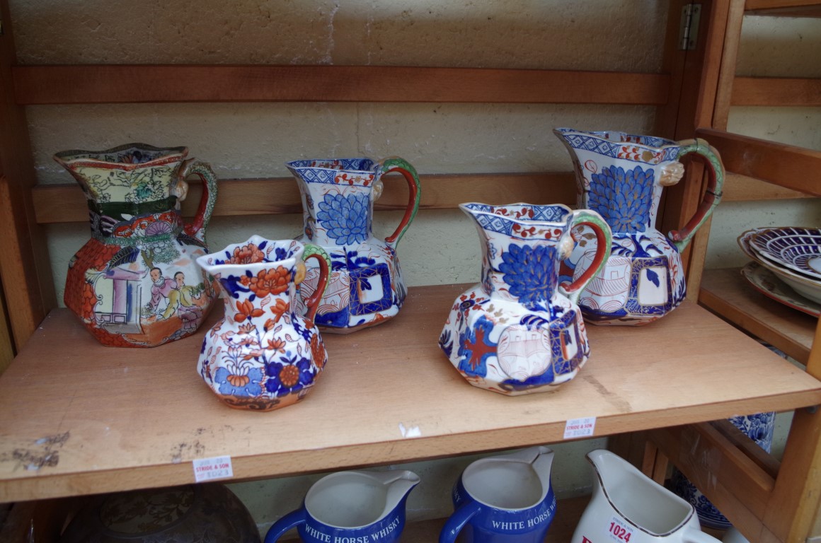 A collection of Victorian and later pottery, to include Mason's jugs. (two shelves) - Image 7 of 7