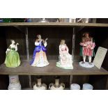 Four Royal Doulton figures, comprising: 'Fleur', HN2368; 'Desdemona', HN3676; 'Ophelia', HN3674; and