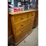 A good Victorian satinwood chest of drawers, by Heal & Son, 106cm wide.