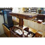 A mid 19th century mahogany pedestal tea table, 92cm wide.