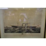 After C Gregory, 'The Royal Mail Steam Packet Company's Ship Solent', colour lithograph, I.50 x