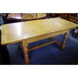 A good oak refectory type table, by Heal's, 183cm long.