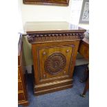 A good circa 1900 carved mahogany dining room pedestal, in the Robert Adam style, the door opening