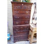 A small early 20th century mahogany chest on chest, 71cm wide.