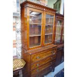 A 19th century mahogany secretaire bookcase, 110.5cm wide, (top and base associated).