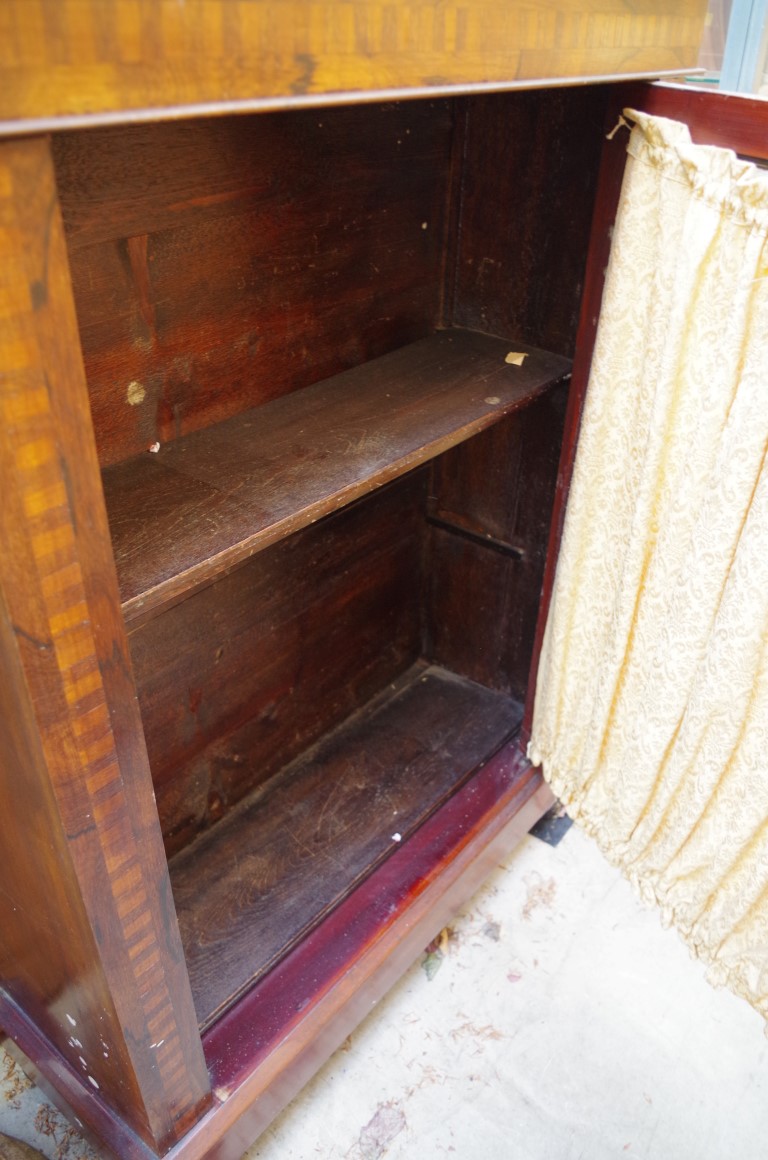 A 19th century mahogany, rosewood and inlaid pier cabinet, 75.5cm wide. - Image 2 of 2