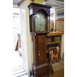 An early 19th century Scottish mahogany eight day longcase clock, the 13in silvered arched dial